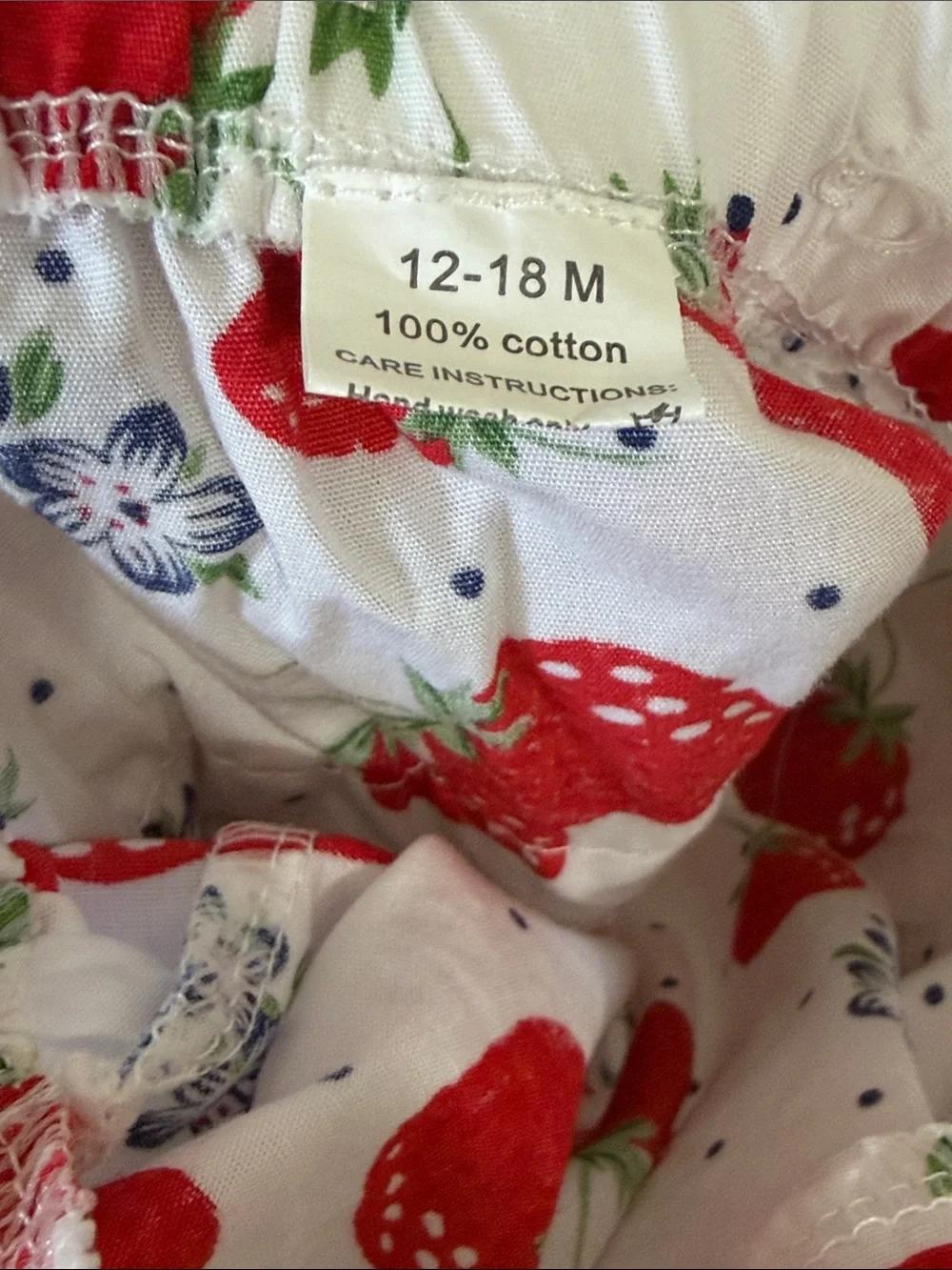 Strawberry Print Baby Ruffle One-Piece Romper 12-18 months